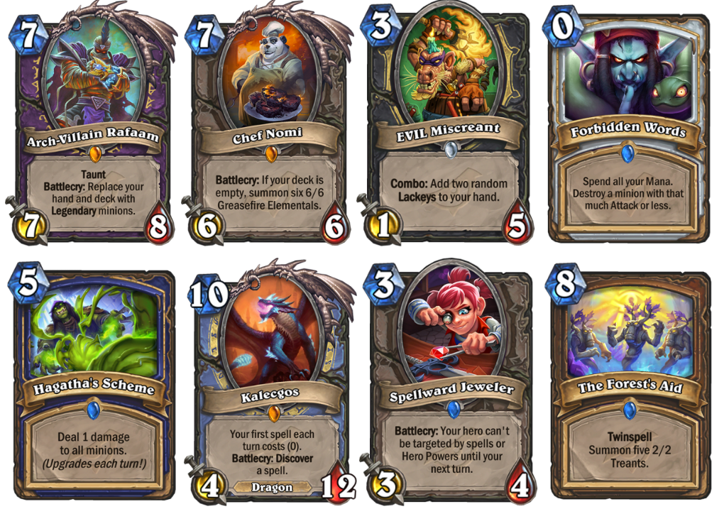 Hearthstone Rise of Shadows EVIL Cards