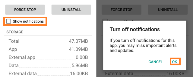 Turning Off Notifications on Android 4.1 Jelly Bean to Android 4.4 Kit Kat
