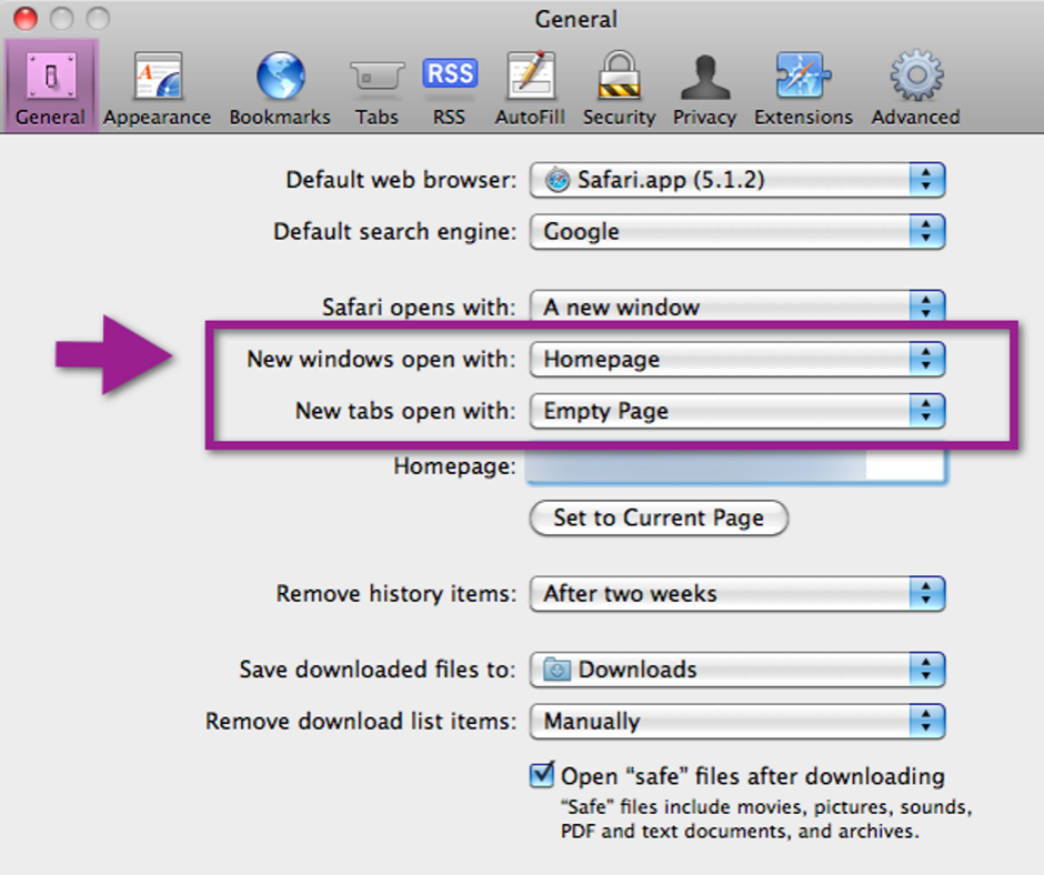 managing tabs on safari