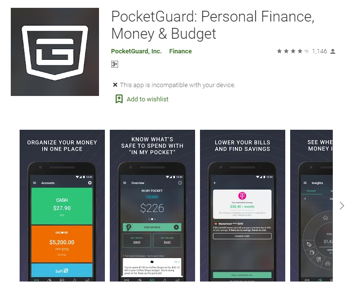 PocketGuard Money Saving app