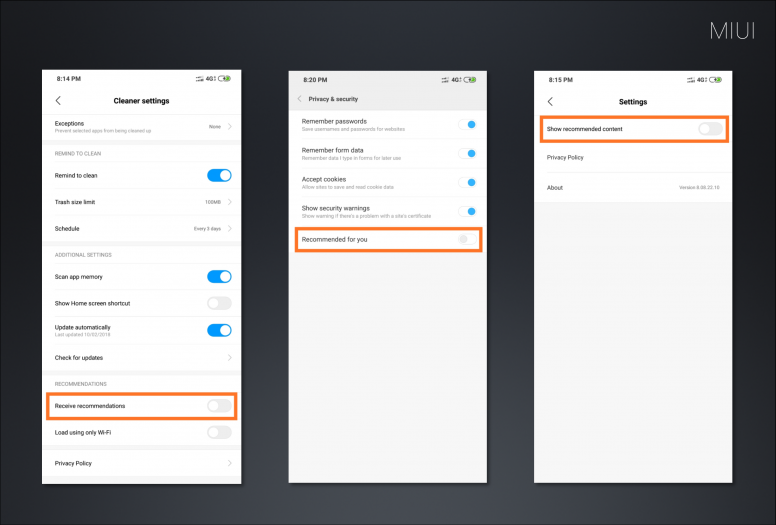 Remove ads from Xiaomi MIUI 10