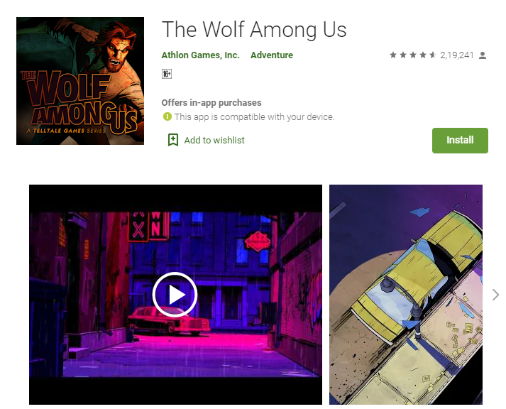 Best Adventure Games For Android | The Wolf Among Us
