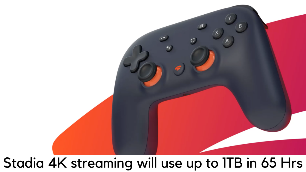 Stadia 4K Streaming will use up 1TB of data in 65 hours Stadia 4K Streaming will use up 1TB of data in 65 hours
