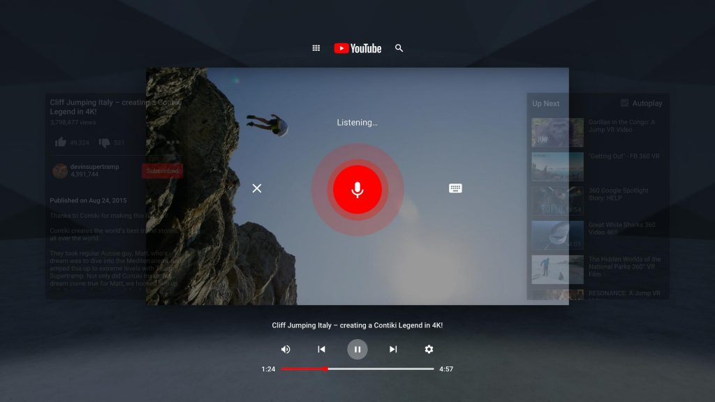 YouTube Virtual Reality App