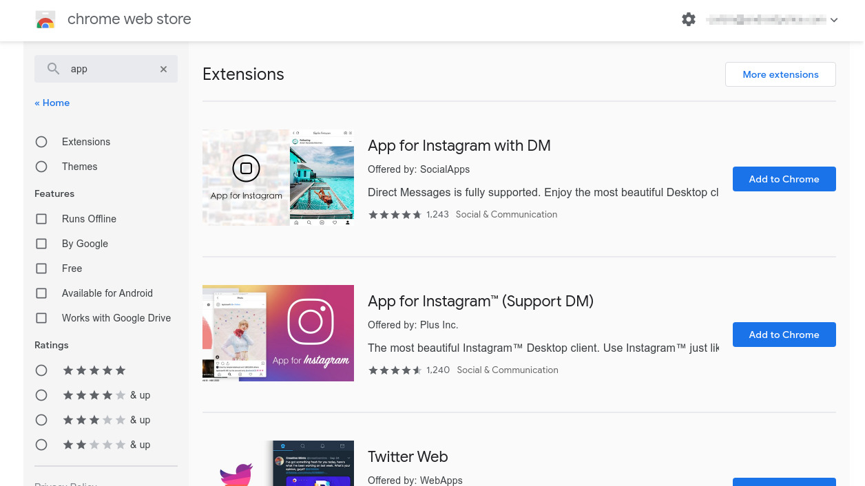 Chrome Web Store Apps
