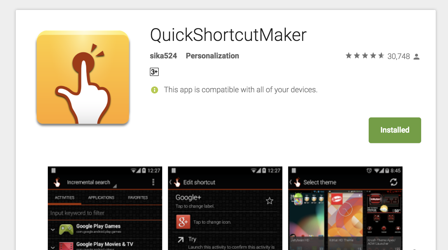 Quick Shortcut Maker App