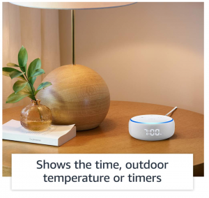 Echo Dot With Clock Feat