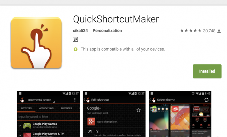 Photo of Quick Shortcut Maker App